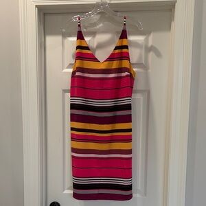 CeCe Pink and Yellow Striped Mini Dress
